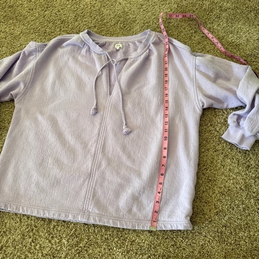 Aerie Easy Street Sweatshirt Lavender V-Neck Oversized Size Small - Picture 12 of 12